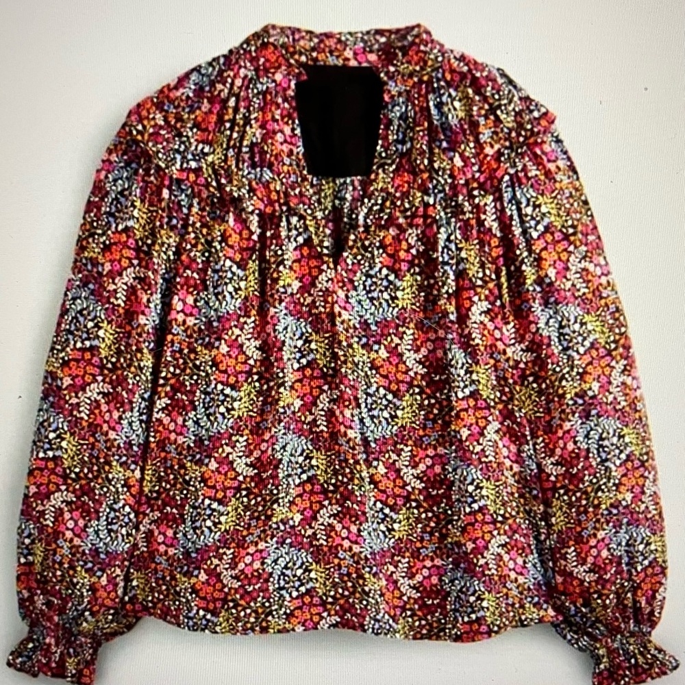 Boden Floral Blouse - Red, Blue, Yellow-Size 10 - Picture 2 of 7